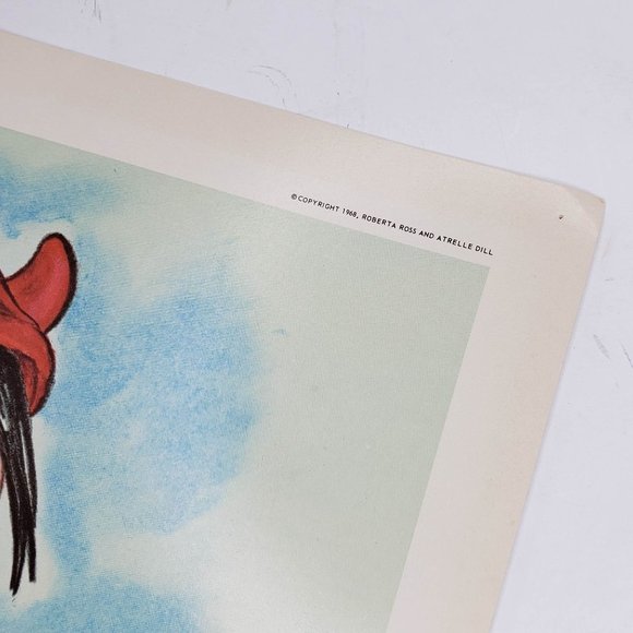 Vintage 1968 Classroom Poster Atrelle Dill Roberta Ross Halloween Devil Cat - Picture 3 of 5